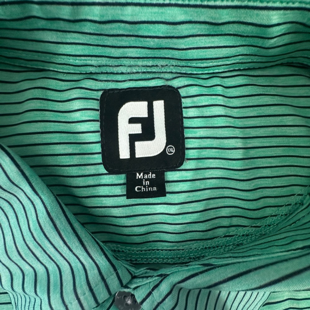 FootJoy Polo Shirt Mens XXL Green Striped Short Sleeve Performance 27420 - Picture 5 of 16